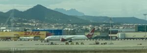 Virgin plane at Barcelona airport