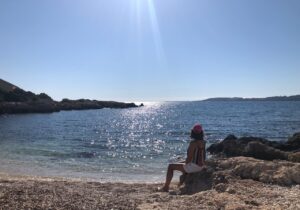 Amanda gazes south from Kefalonia