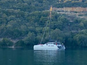 Rush at anchor off Meganisi