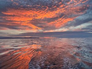 Sunset off the northern tip of Corsica