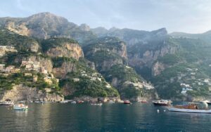 The Amalfi coast near Positano, seen from the sea