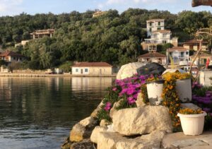 Harbour entrance in Vathi on Meganisi