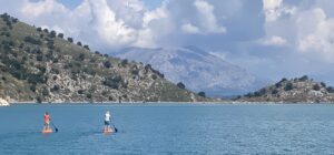 Paddle boarding in stunning Petals Bay