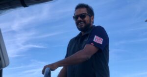 Clarence sailing performance cruising catamaran Rush in Greece