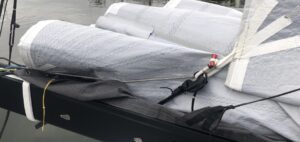 Reef hook on CM46 high performance cruising catamaran