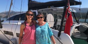 Amanda and her mum in Argostolli