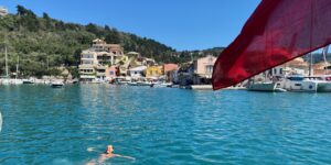 Lakka on Paxos, viewed from the bay