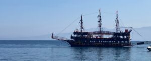 Pirate ship in Albanian bay
