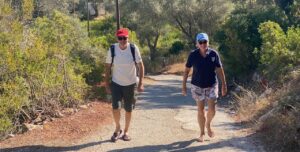 Walking up a hill on Meganissi