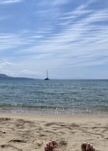 CM46 catamaran Rush in an empty Peloponnese anchorage